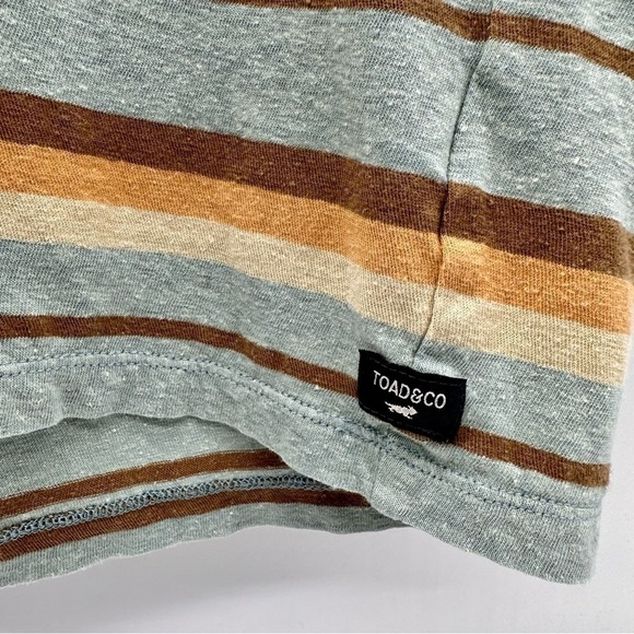 Toad & Co Striped Hemp Short Sleeve Tee Size Large - Picture 7 of 12